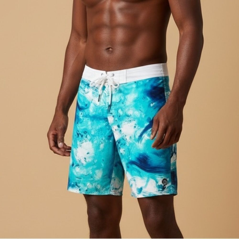 American Eagle splash print swim trunks shorts